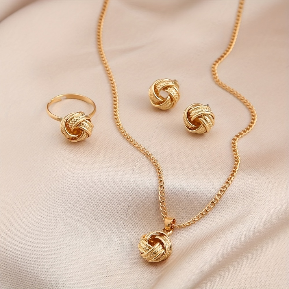14k Gold Plated Boho Chic 4-Piece Jewelry Set